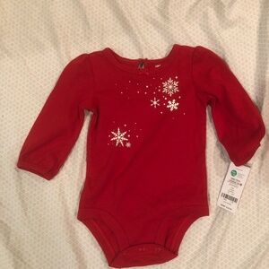 Carters red snowflake onesie 9 months
